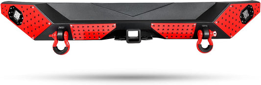 18+ Jeep Wrangler JL Rear Bumper with LED Fog Lights, a pair of D-rings and Color DIY Steel Plates (Copy)